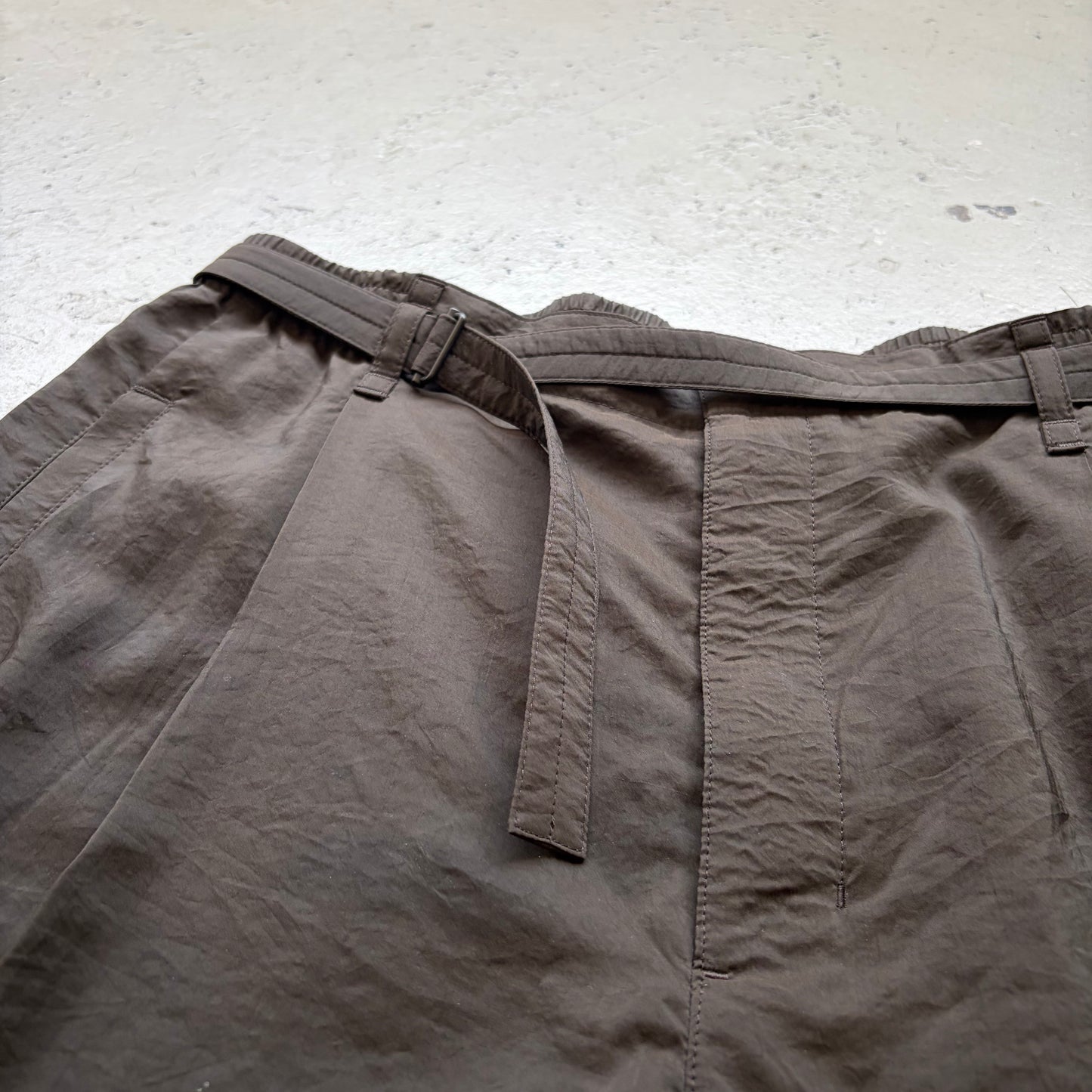 Lemaire Silk Blend Wide Led Dark Brown Trousers (40)
