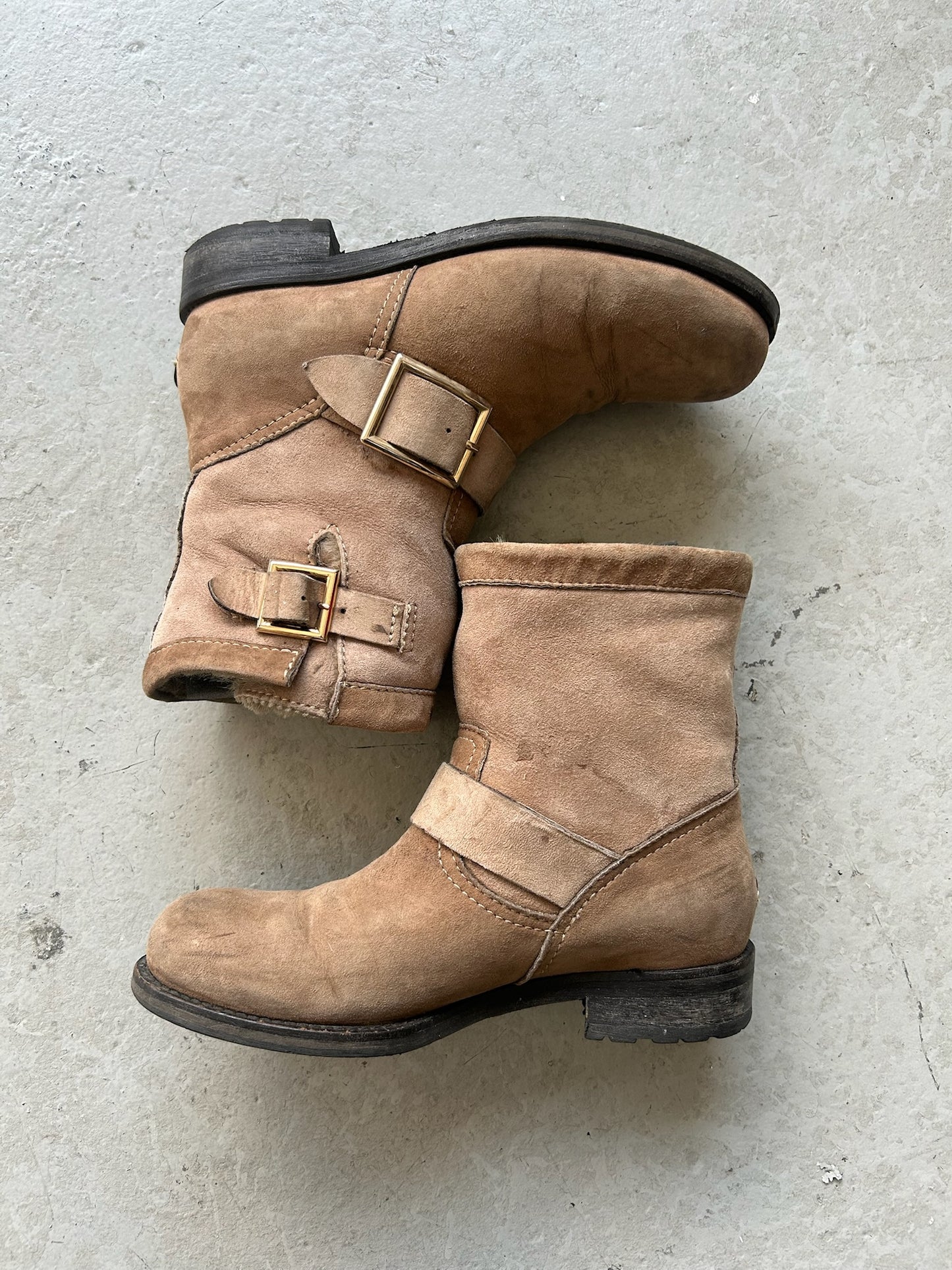 Jimmy Choo Suede Shearling Boots (35.5)