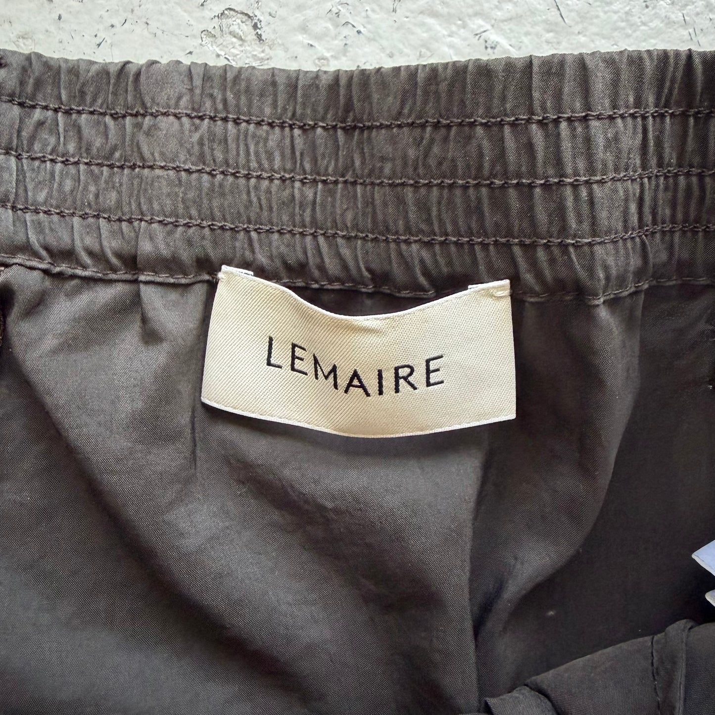 Lemaire Silk Blend Wide Led Dark Brown Trousers (40)