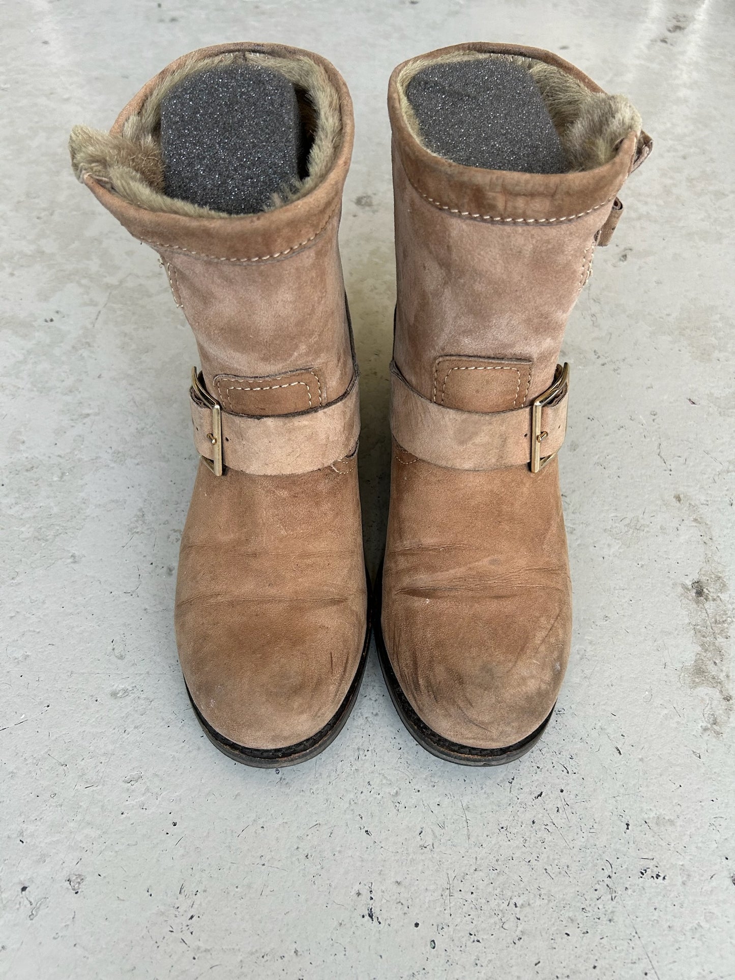 Jimmy Choo Suede Shearling Boots (35.5)