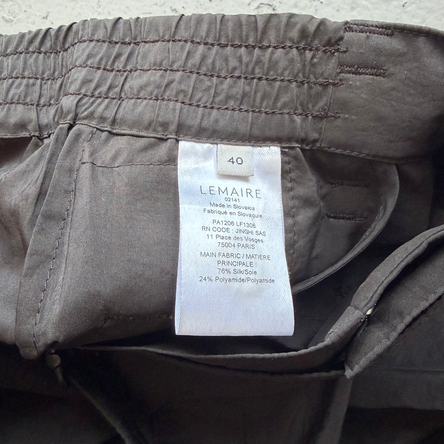 Lemaire Silk Blend Wide Led Dark Brown Trousers (40)