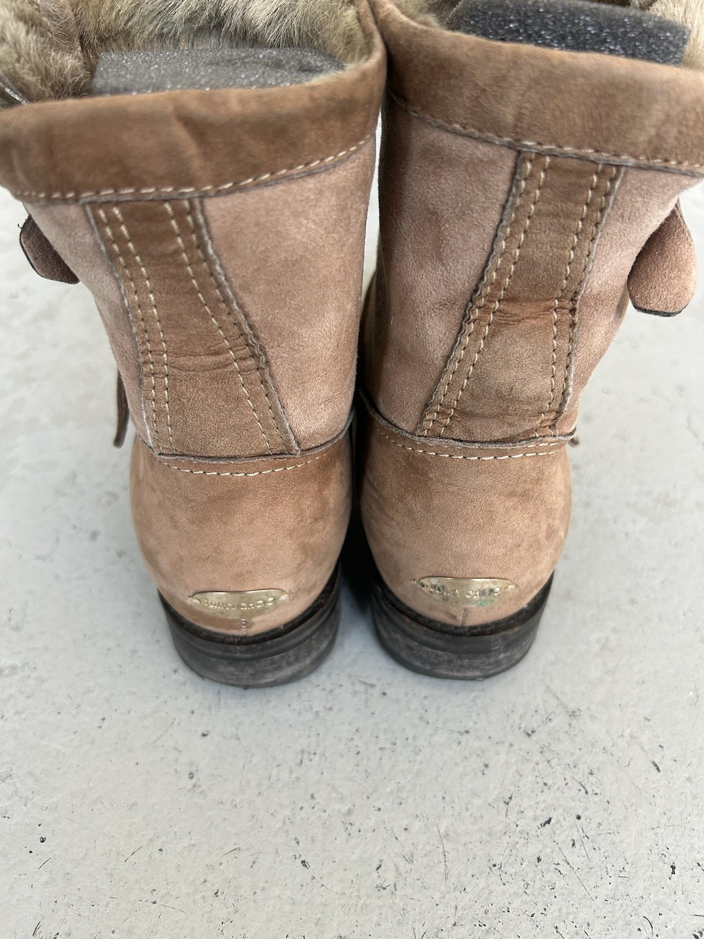 Jimmy Choo Suede Shearling Boots (35.5)