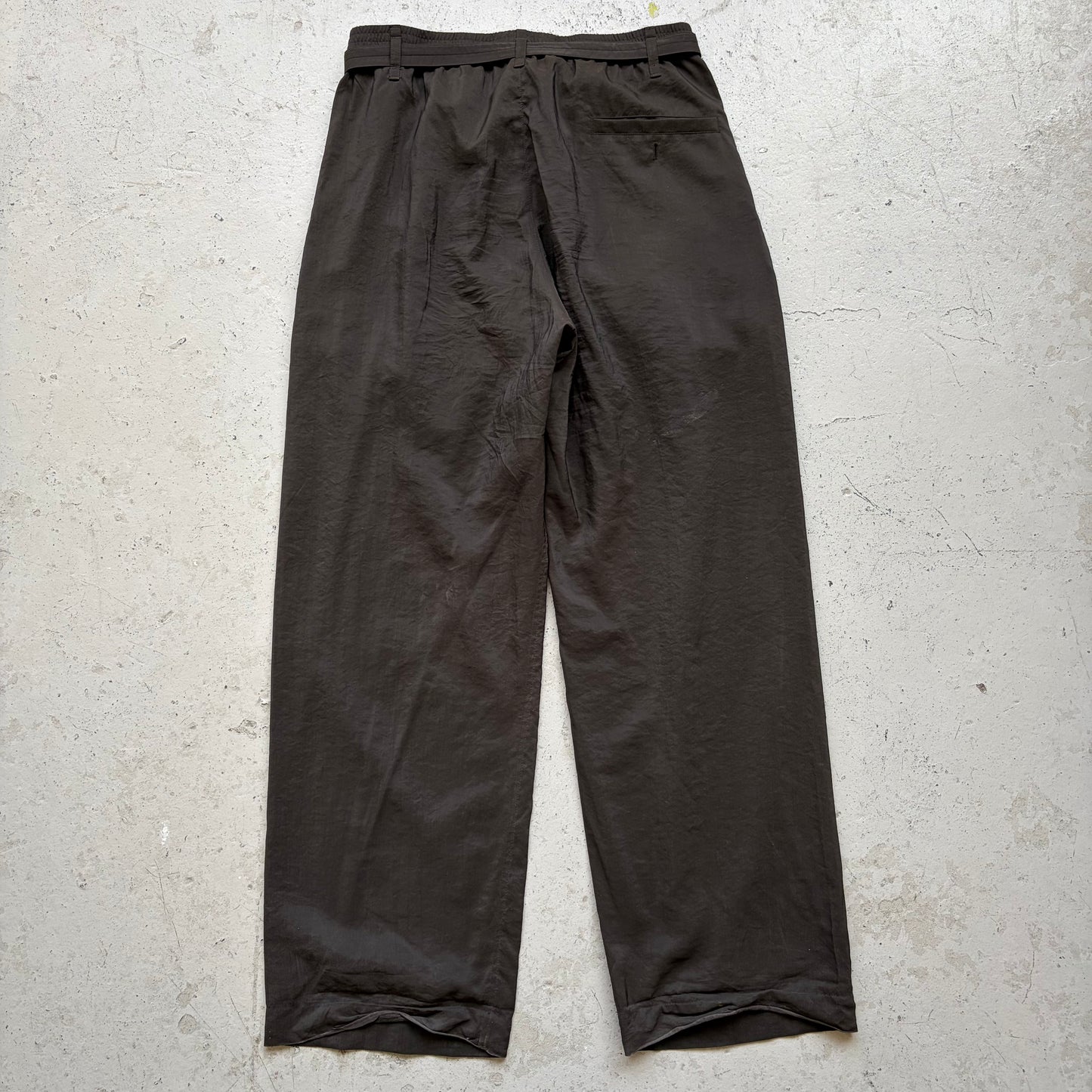 Lemaire Silk Blend Wide Led Dark Brown Trousers (40)