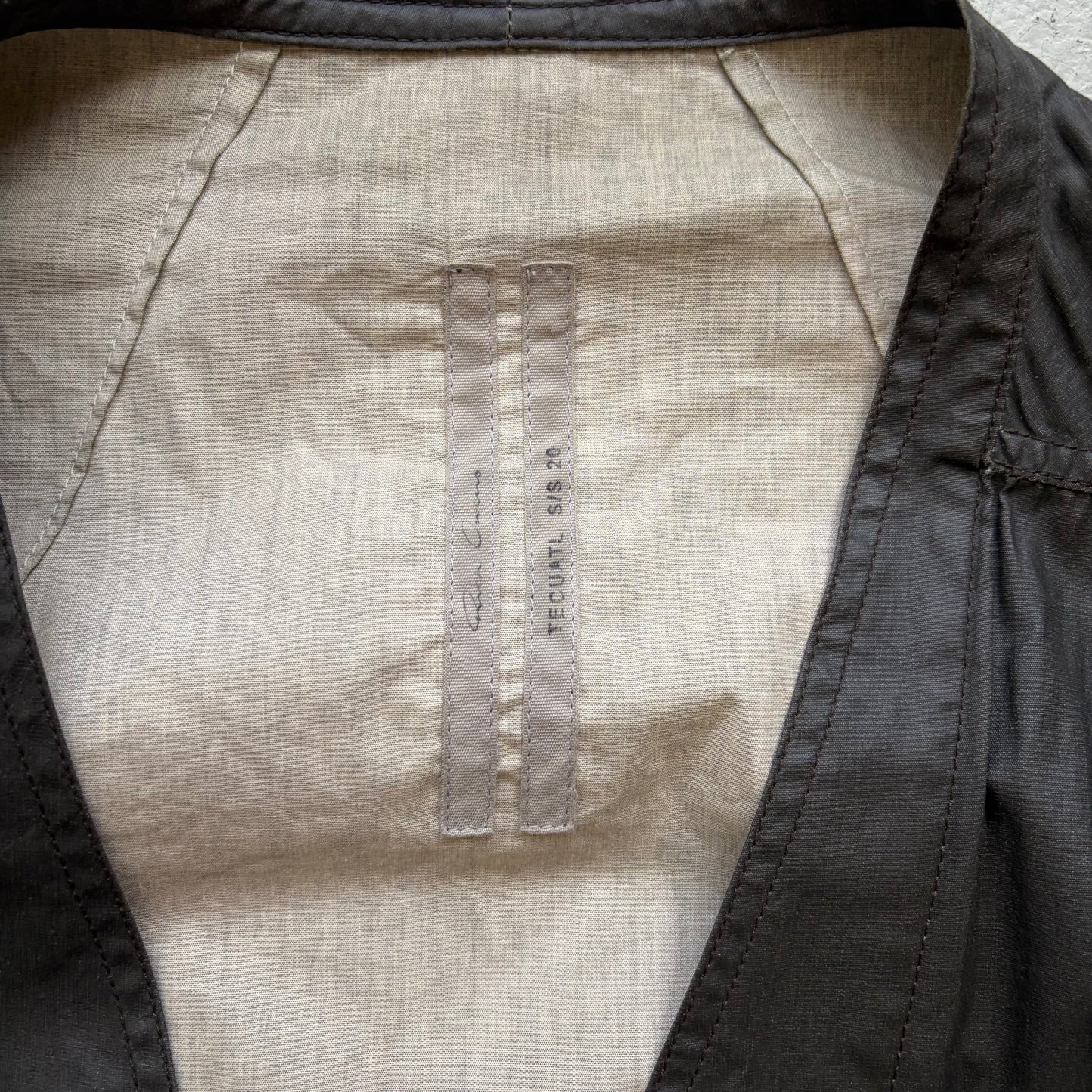 Rick Owens SS20 TECAUTL Black Waxed Bauhaus Jacket (54)