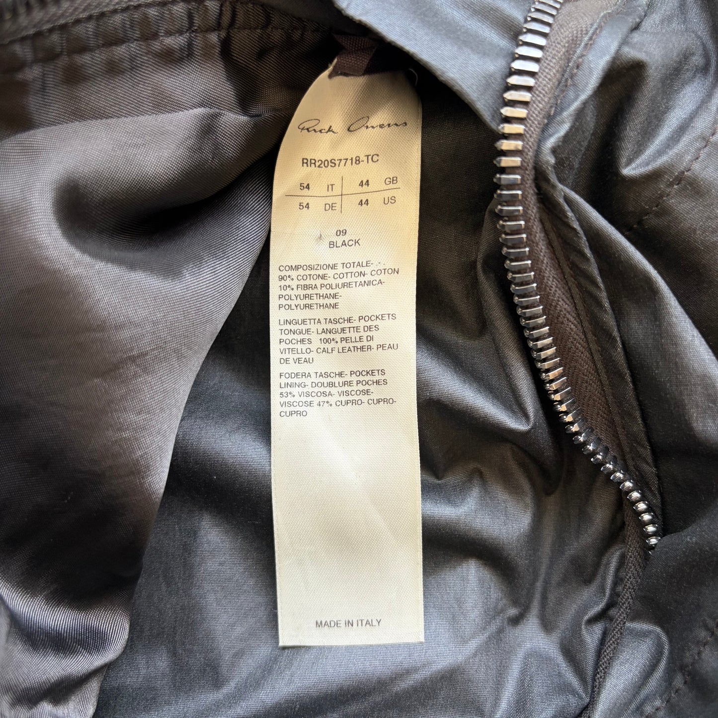 Rick Owens SS20 TECAUTL Black Waxed Bauhaus Jacket (54)