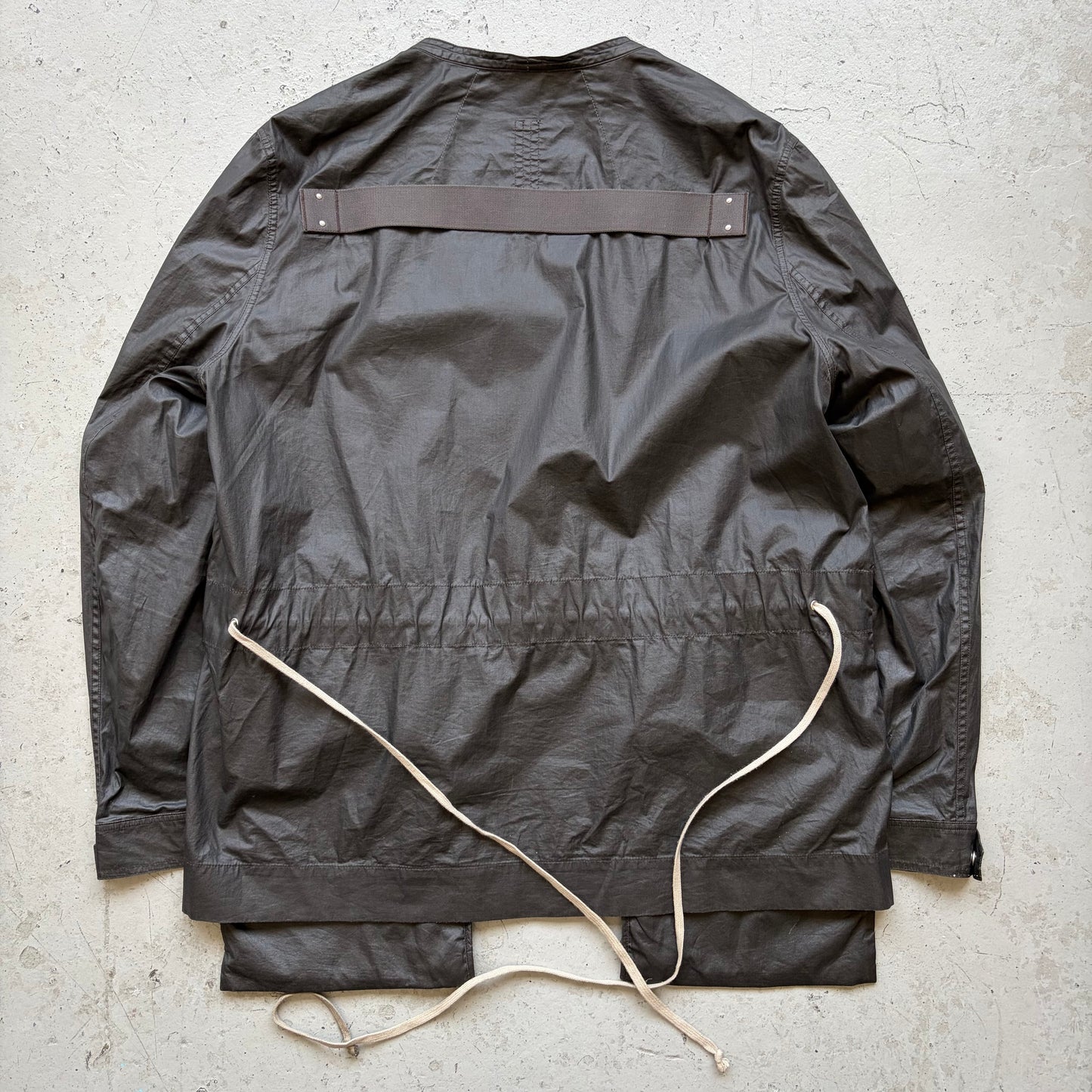 Rick Owens SS20 TECAUTL Black Waxed Bauhaus Jacket (54)