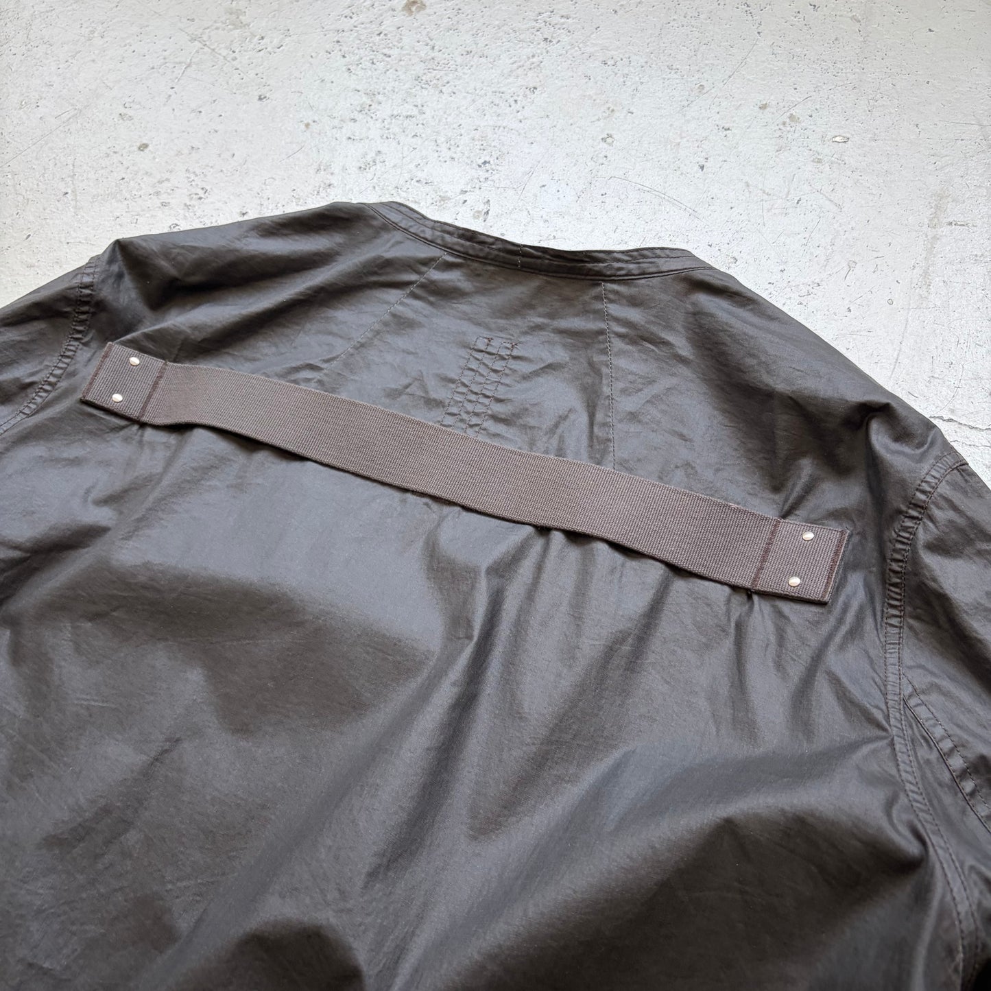 Rick Owens SS20 TECAUTL Black Waxed Bauhaus Jacket (54)