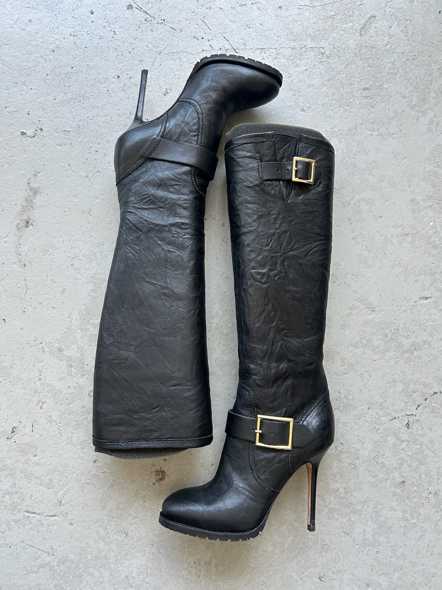 Jimmy Choo Biker Leather Heels (36)