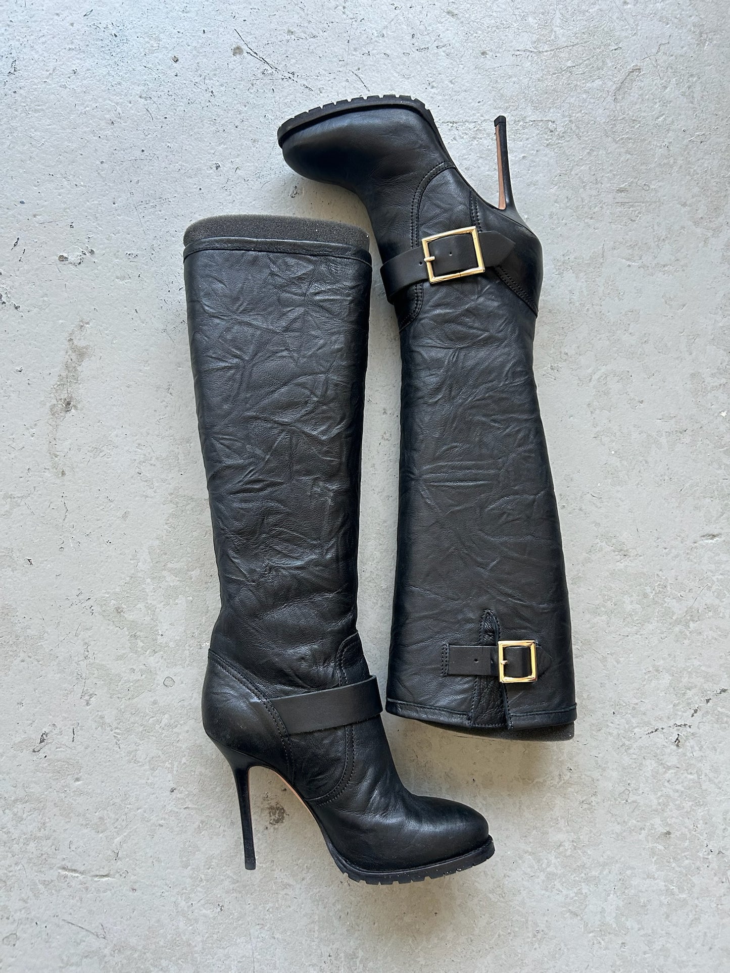Jimmy Choo Biker Leather Heels (36)
