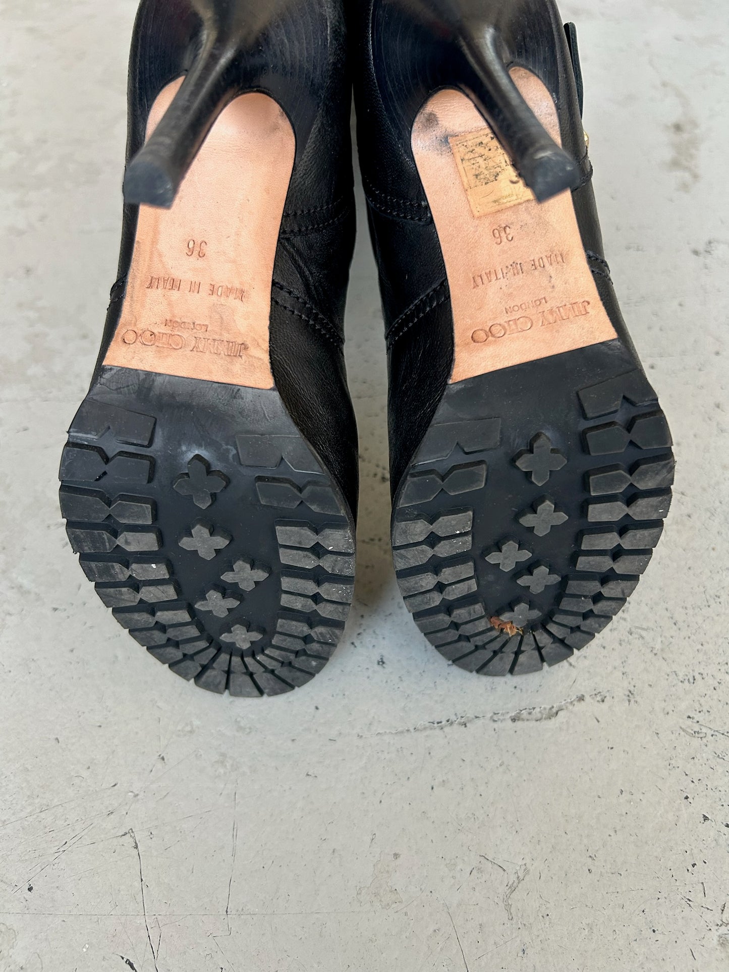 Jimmy Choo Biker Leather Heels (36)