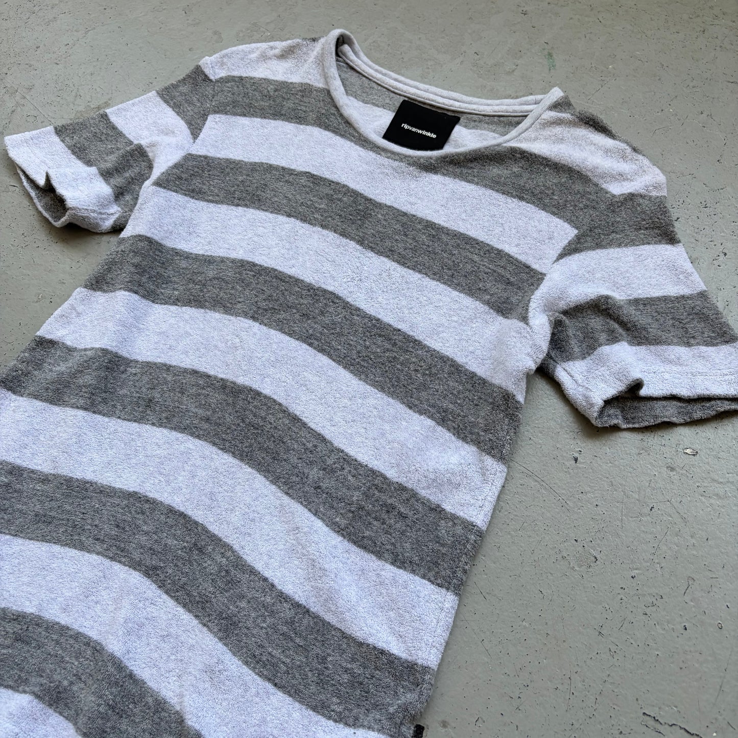 Ripvanwinkle Terry Cotton Grey Striped Short Sleeve Shirt (5)