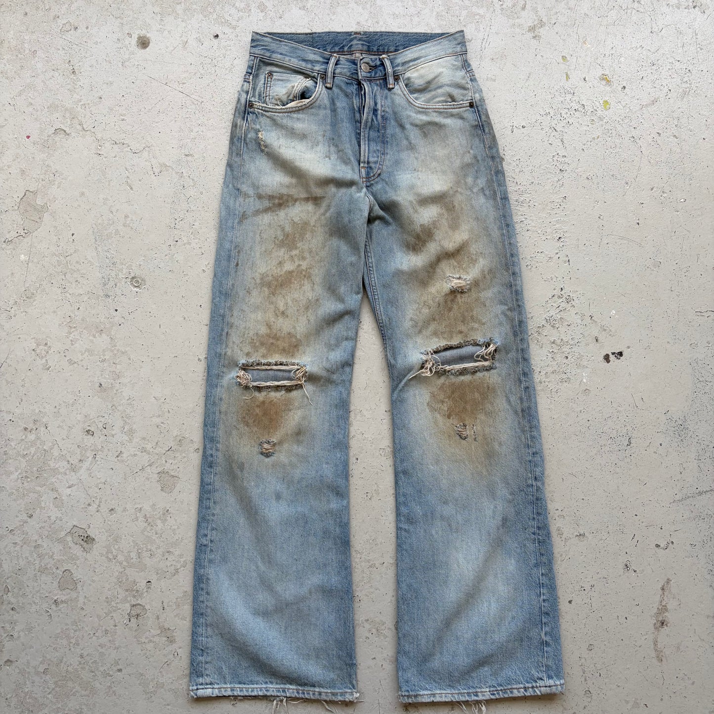 Acne Studios 2021M Mudwashed Blue Flared Denim (28)