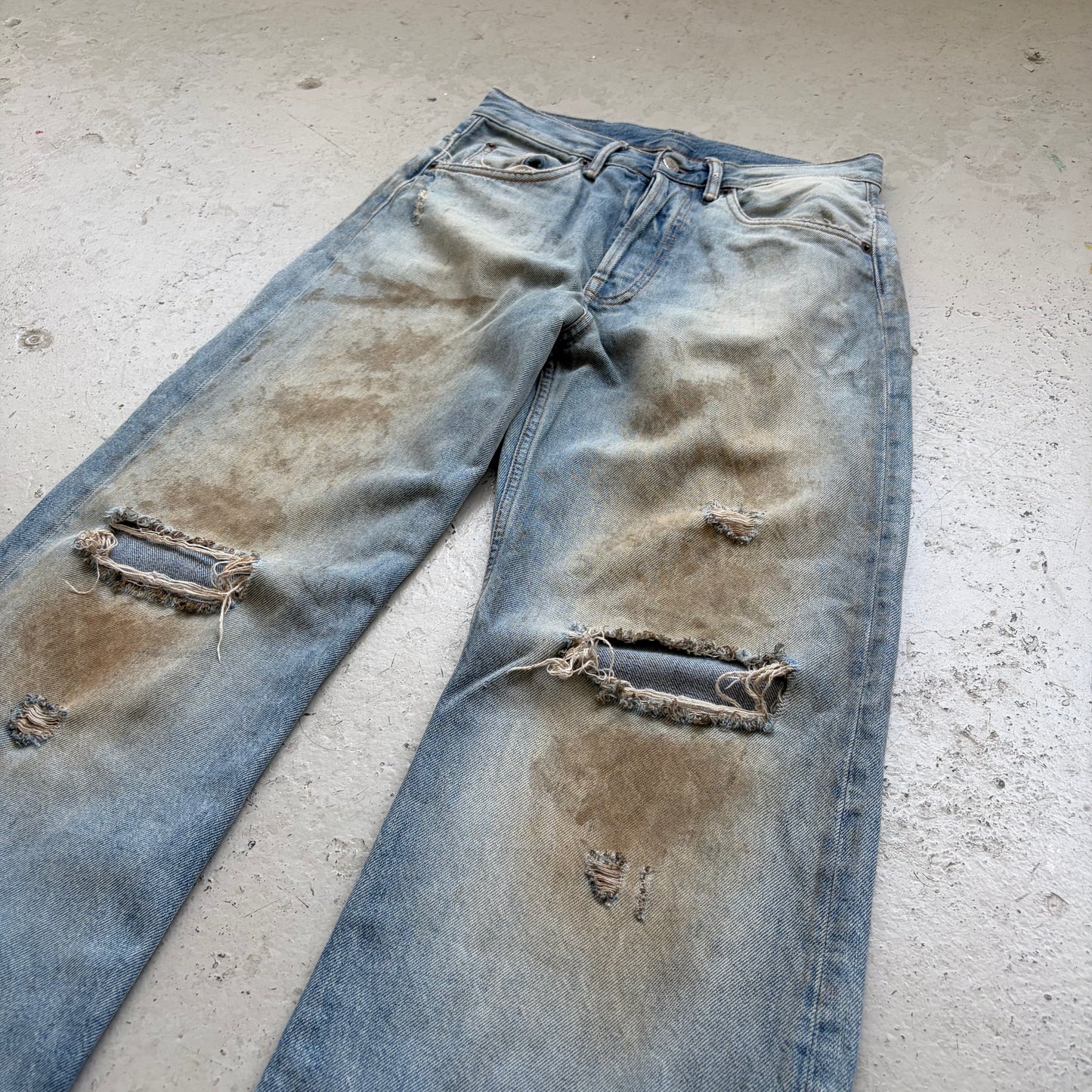 Acne Studios 2021M Mudwashed Blue Flared Denim (28)
