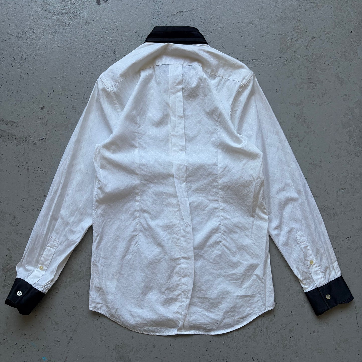 Dolce & Gabbana Black Velour Colar Button Up (15.5/39)