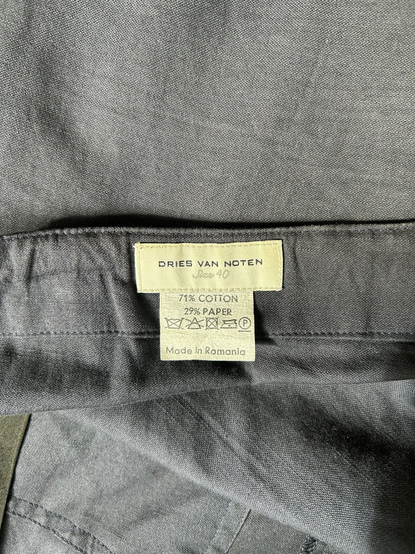 Dries Van Noten Navy Wide Leg Trouser (40)