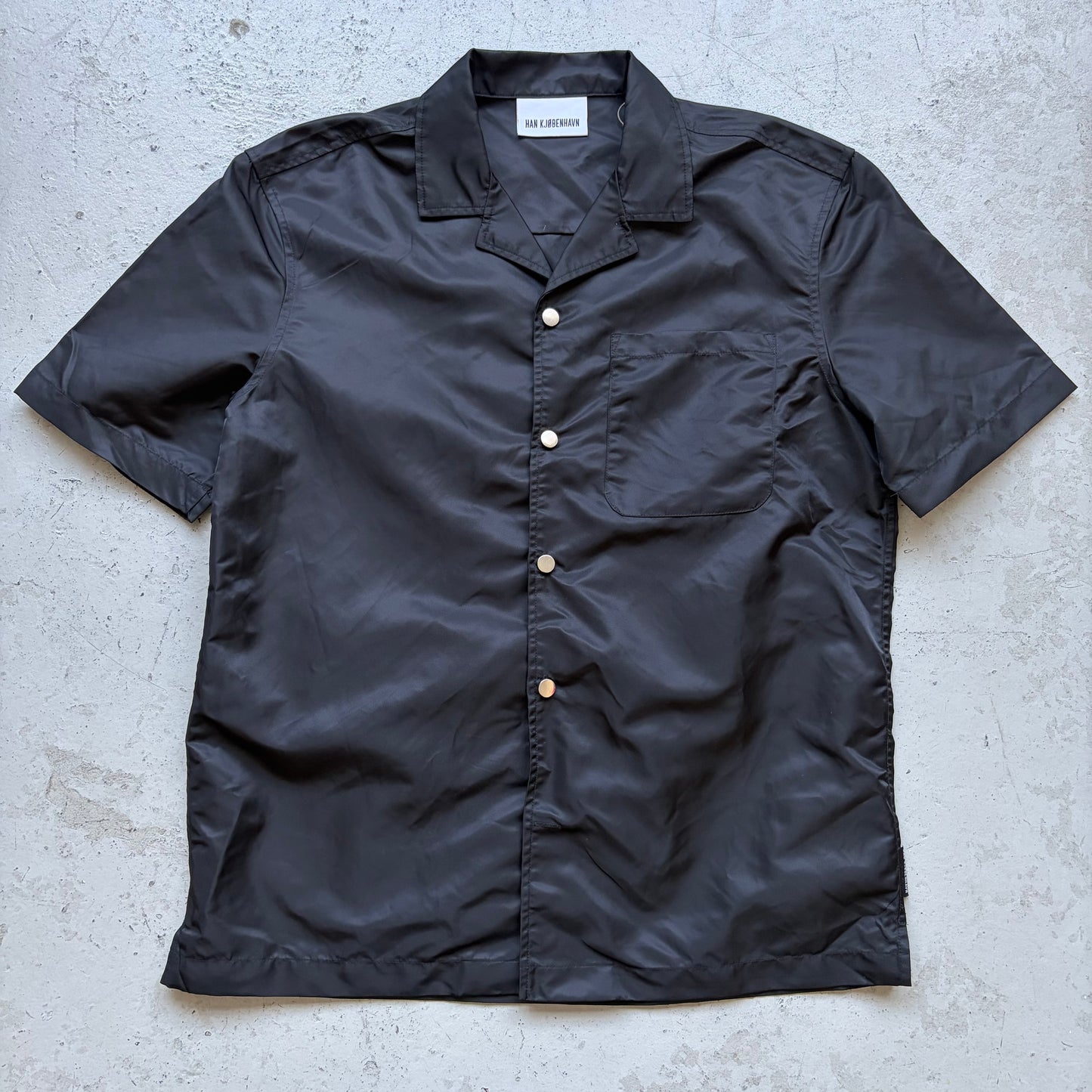 Han Kjobenhavn Nylon Short Sleeve Button Down Shirt (M)