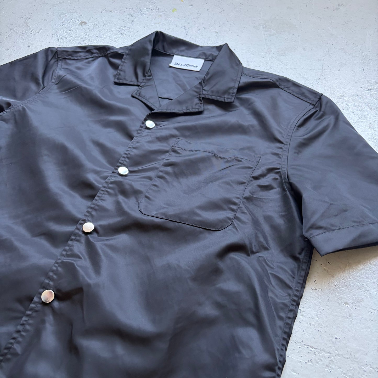 Han Kjobenhavn Nylon Short Sleeve Button Down Shirt (M)