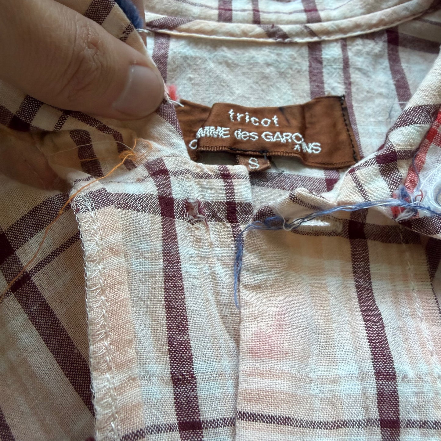 Comme Des Garcons Tricot AD2003 Plaid Button Up Shirt (S)