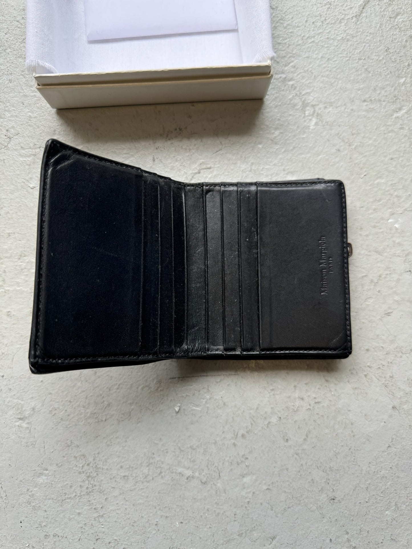 Maison Margiela Black Small Tri Fold Wallet With Box (OS)