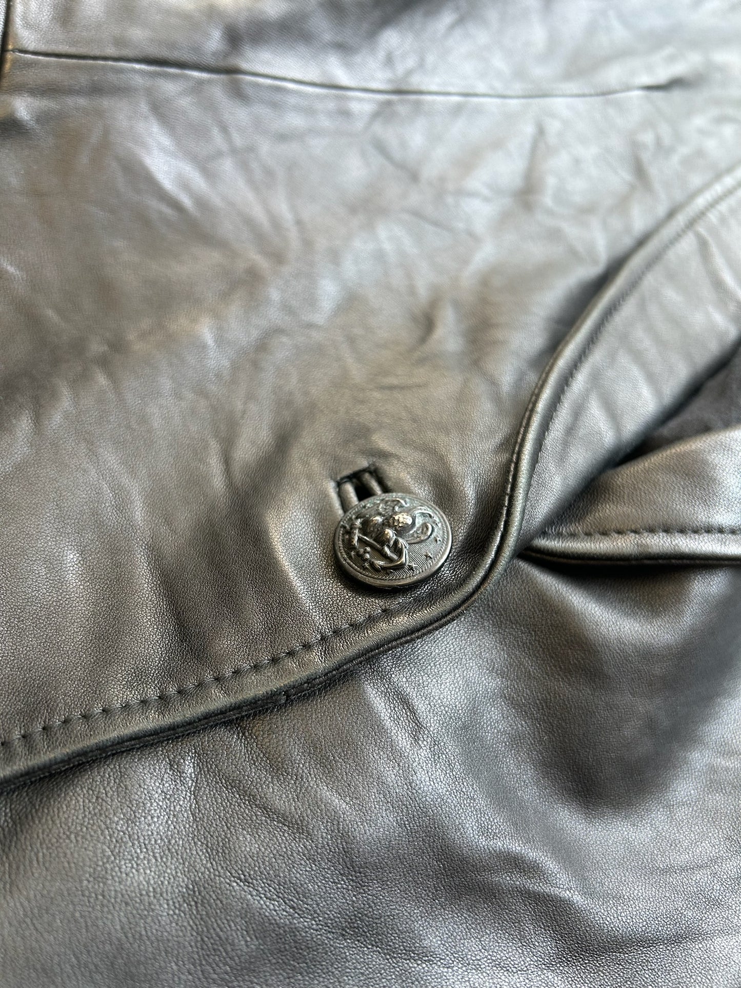 Balmain by Christophe Decarnin SS10 Military Patch Leather Blazer (36)