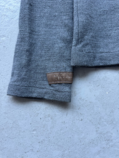 Y's for Men by Yohji Yamamoto Grey Plaid Patchwork Long Sleeve (M)