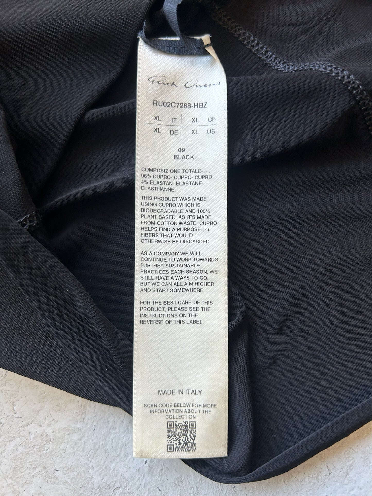 Rick Owens LUXOR FW23 Black HBZ Long Sleeve (XL)