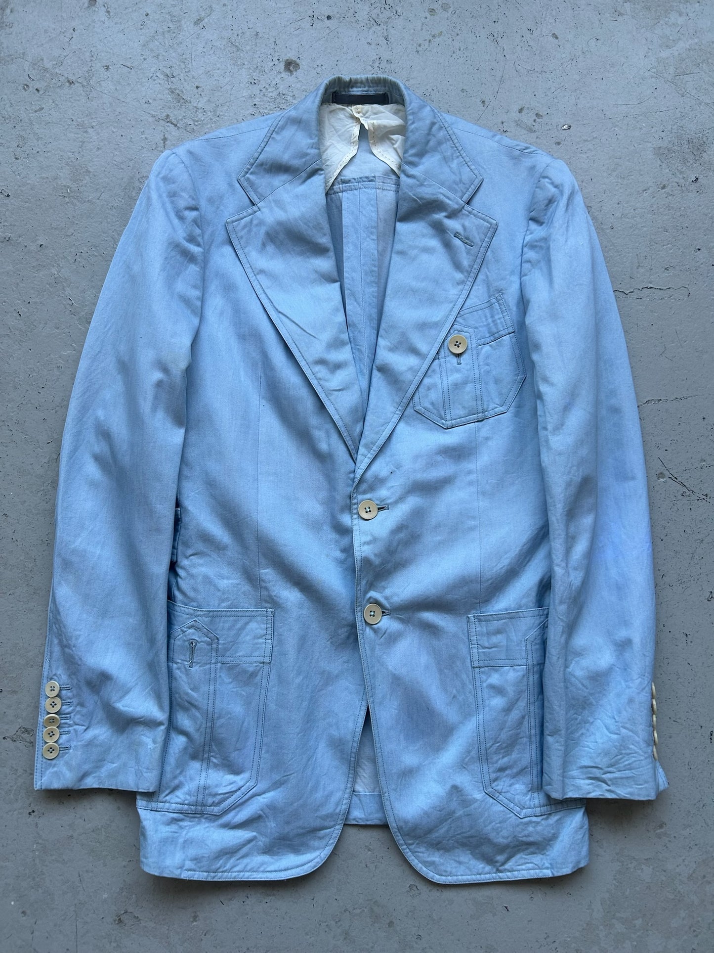 Gucci Tom Ford Blue Cotton Blazer (46)
