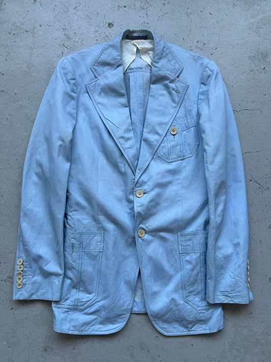 Gucci Tom Ford Blue Cotton Blazer (46)