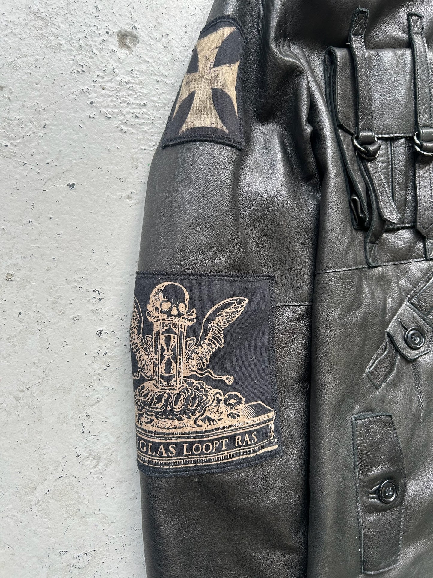 Diamond Dogs Fur Lined Hooded Leather Jacket (L)