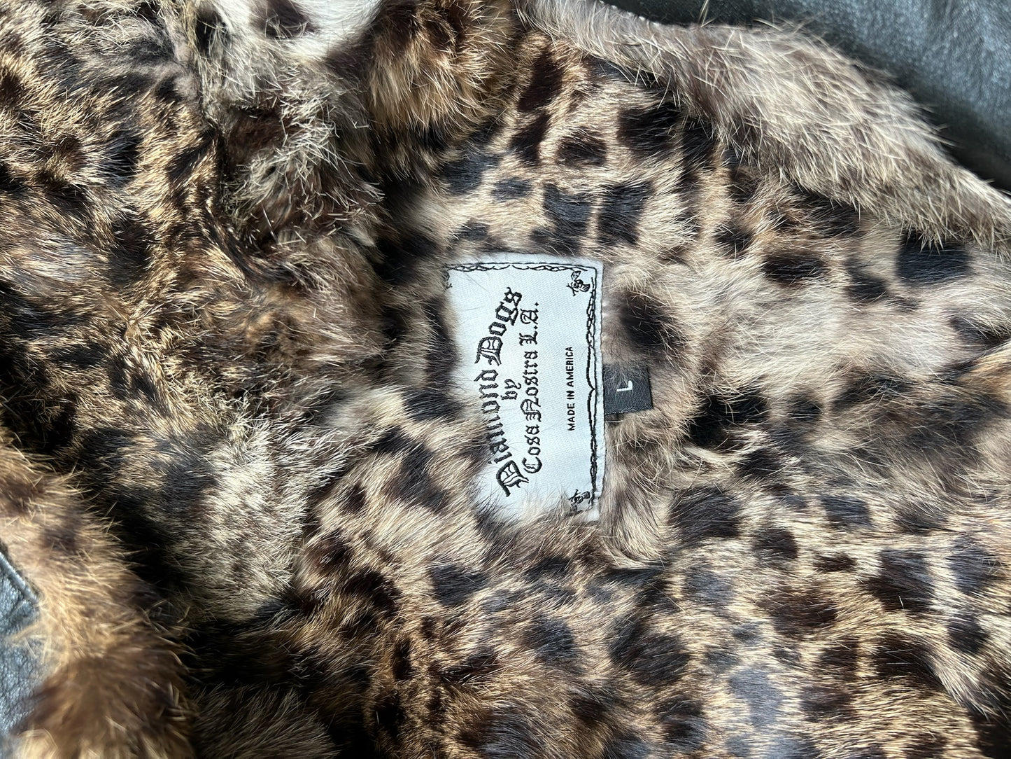 Diamond Dogs Fur Lined Hooded Leather Jacket (L)