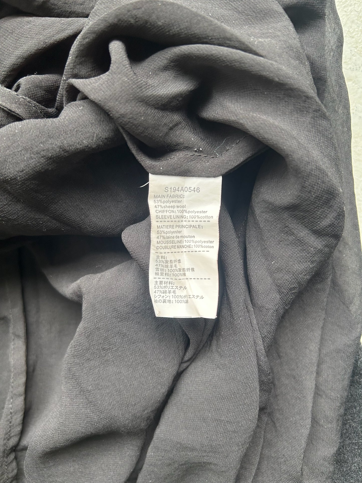 Vintage Wool and Polyester Ruffled Long Sleeve (M)
