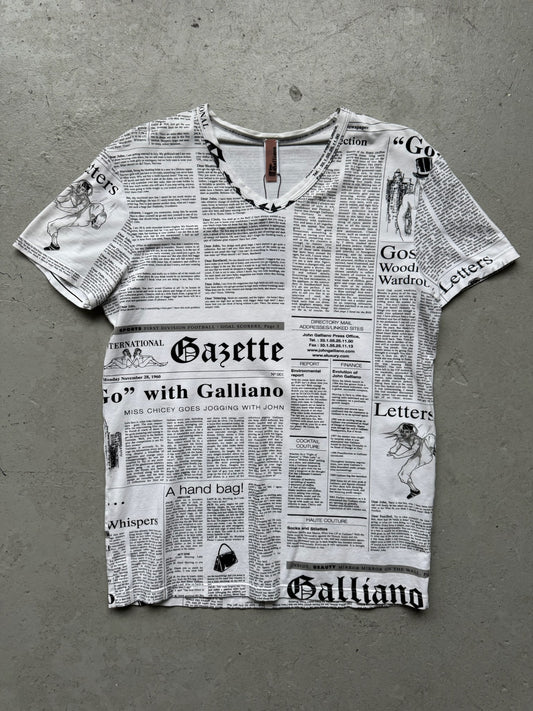 John Galliano Newspaper Short Sleeve (S)