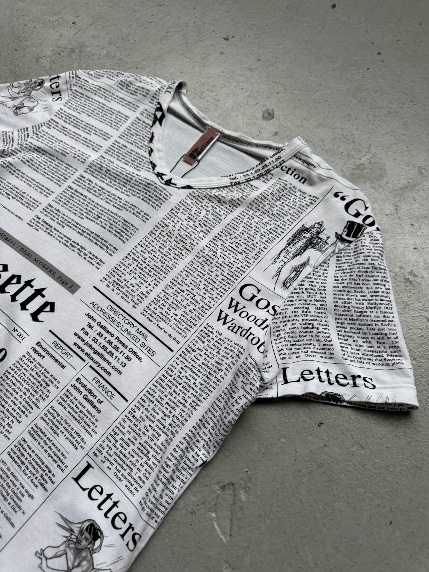John Galliano Newspaper Short Sleeve (S)