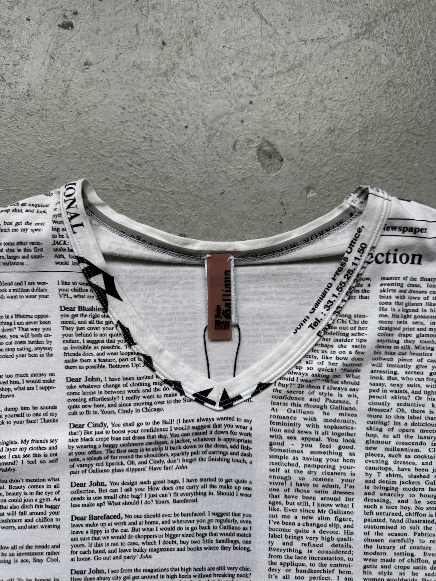 John Galliano Newspaper Short Sleeve (S)