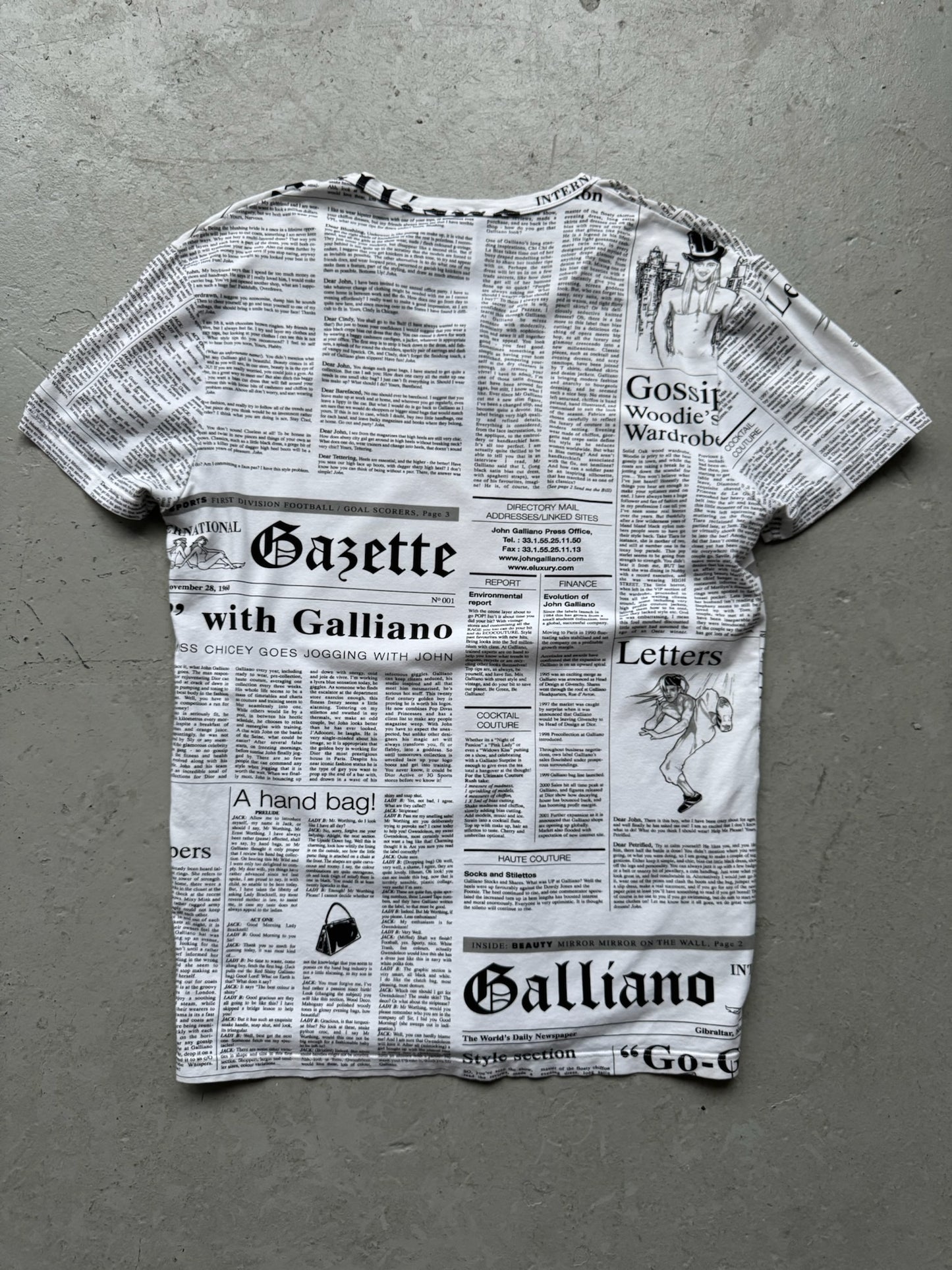John Galliano Newspaper Short Sleeve (S)