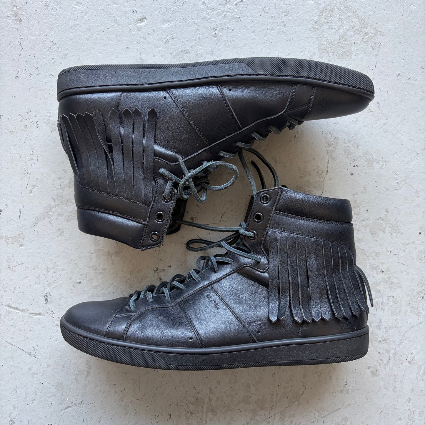 Saint Laurent Paris SL18H Black High Top Sneakers (42.5)
