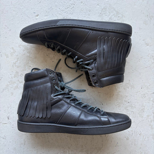Saint Laurent Paris SL18H Black High Top Sneakers (42.5)