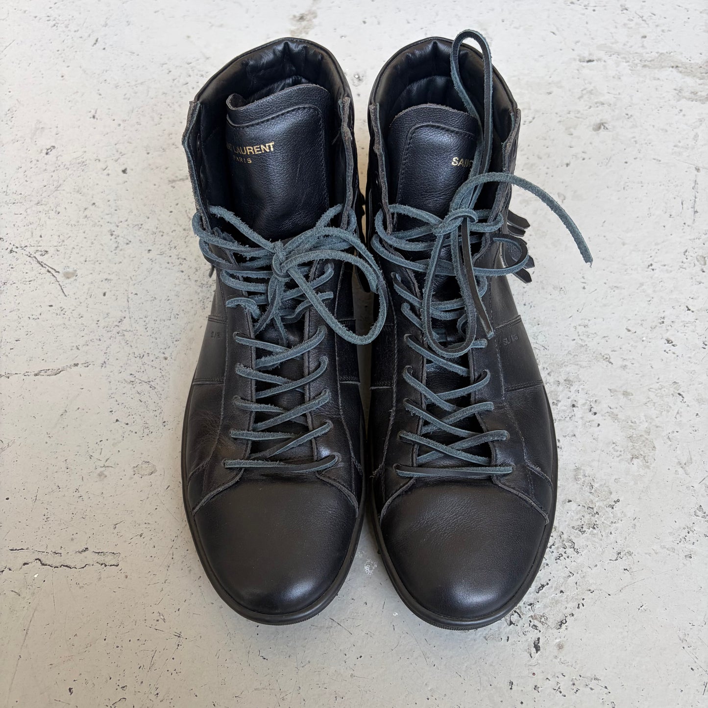 Saint Laurent Paris SL18H Black High Top Sneakers (42.5)