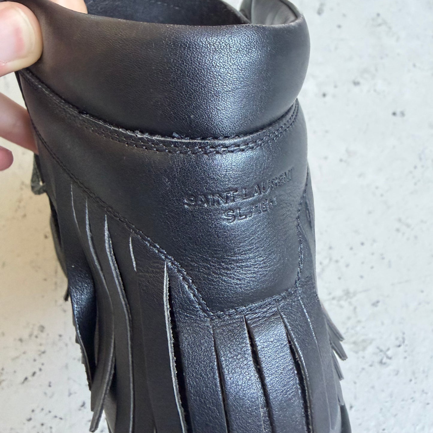 Saint Laurent Paris SL18H Black High Top Sneakers (42.5)
