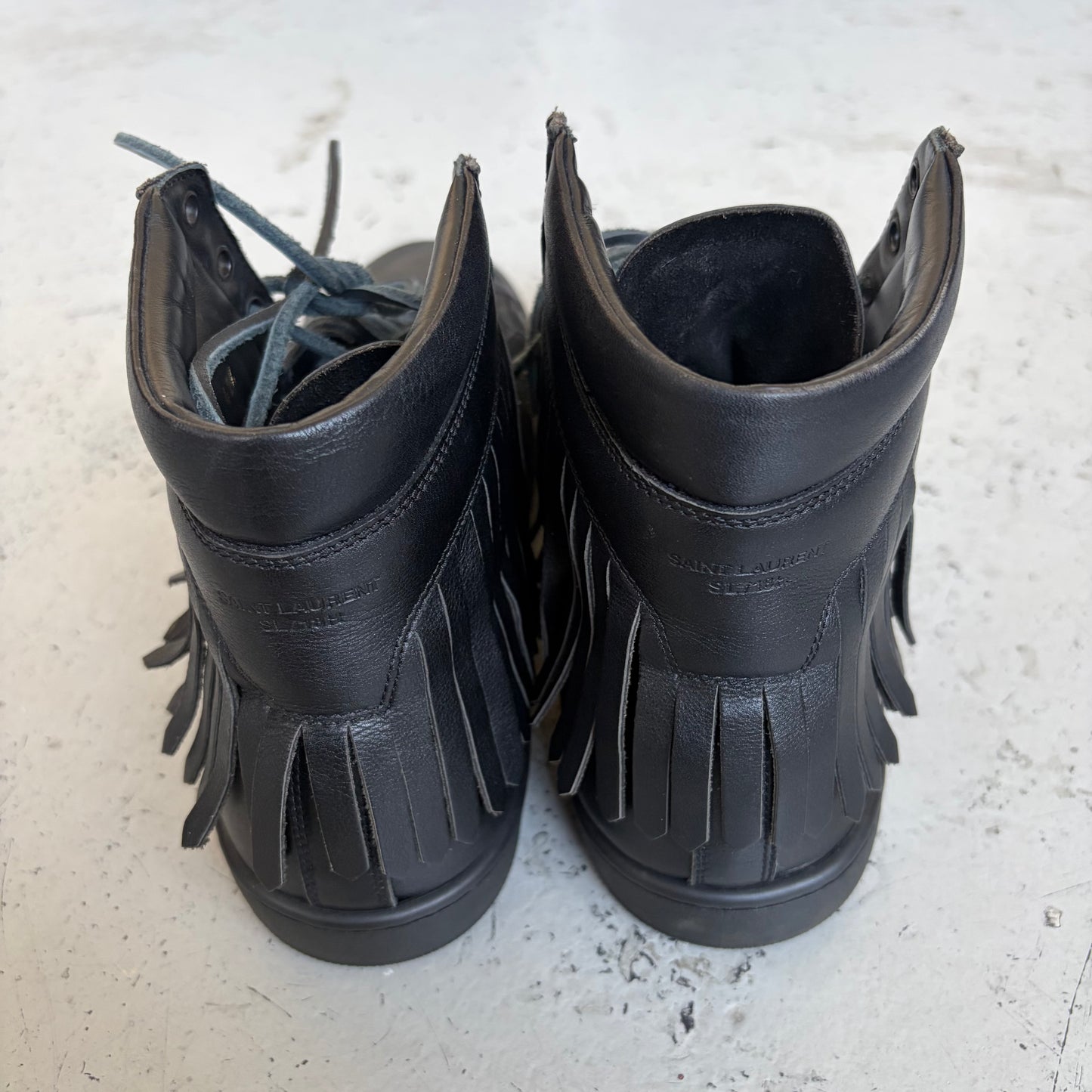 Saint Laurent Paris SL18H Black High Top Sneakers (42.5)