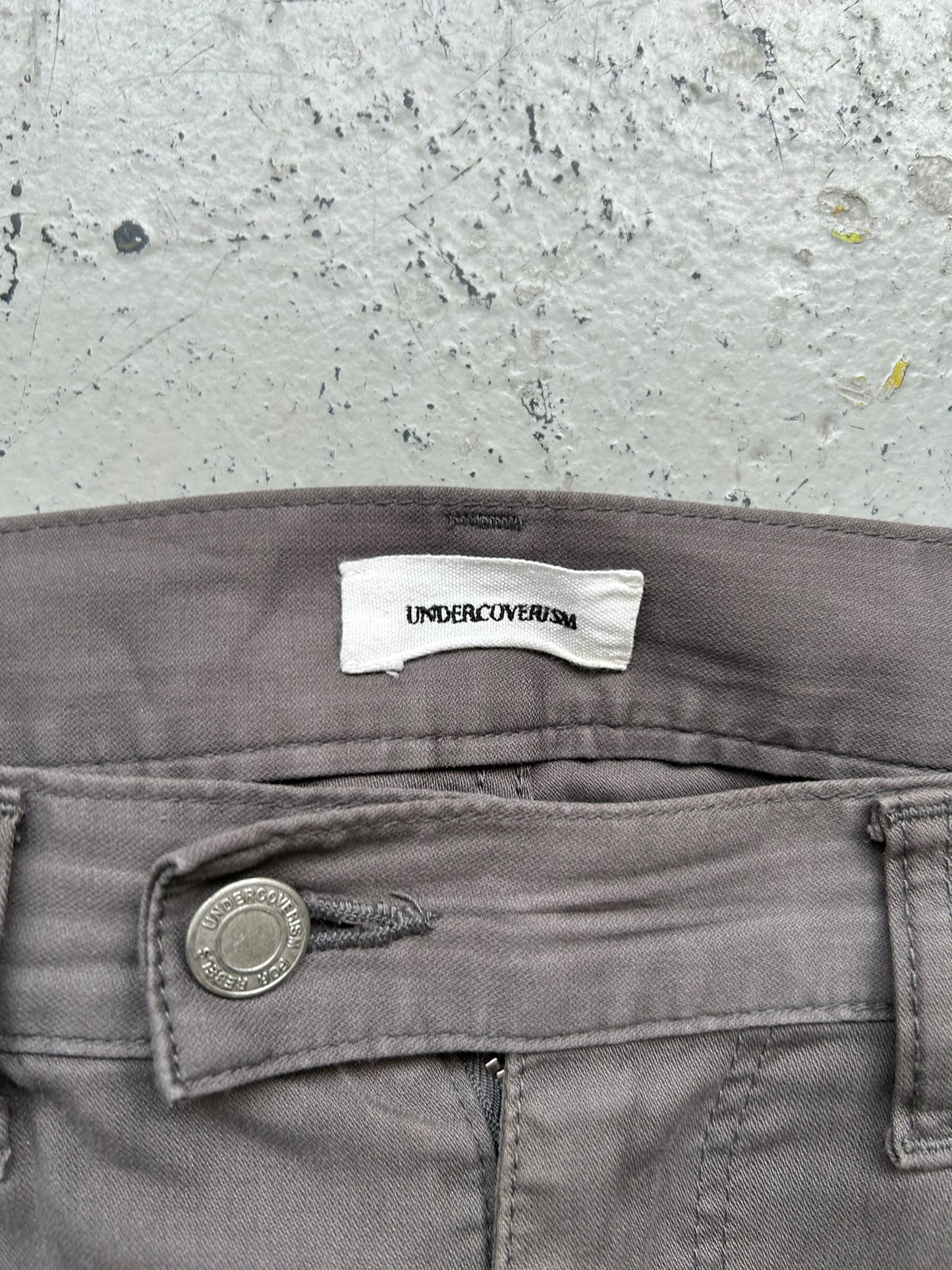Undercoverism Grey Leather Cow Hide Pants (2)