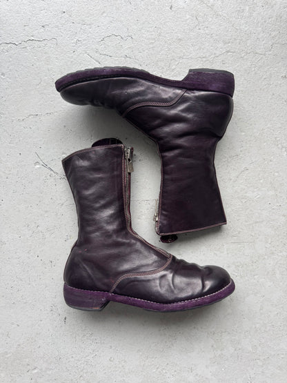 Guidi 310 Dark Purple Front Zip Soft Horse Leather Boots (37.5)