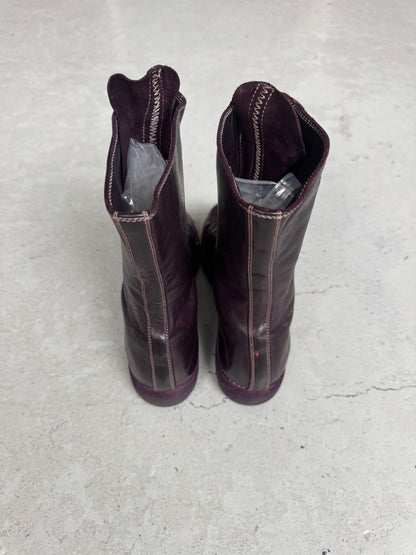 Guidi 310 Dark Purple Front Zip Soft Horse Leather Boots (37.5)