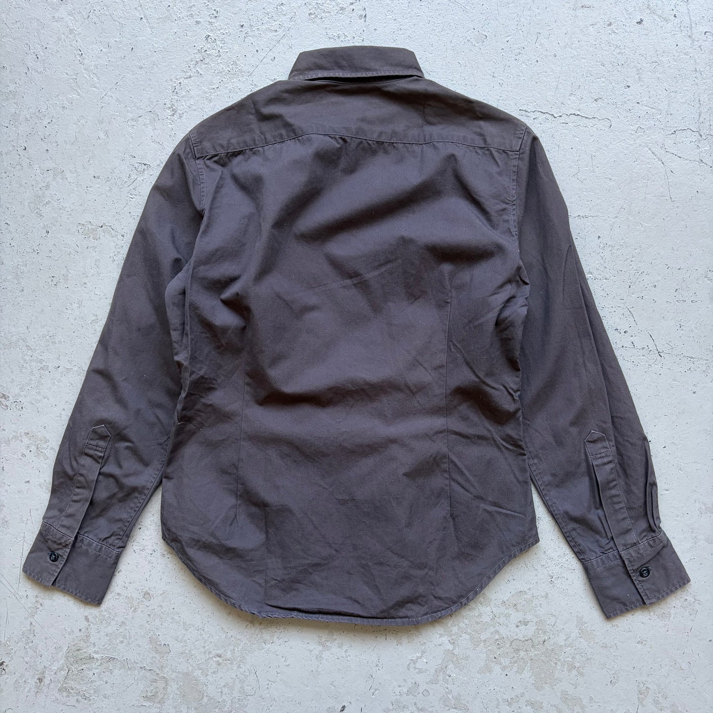 Edge Rupert Grey Wool Paneled Button Up Shirt (S)