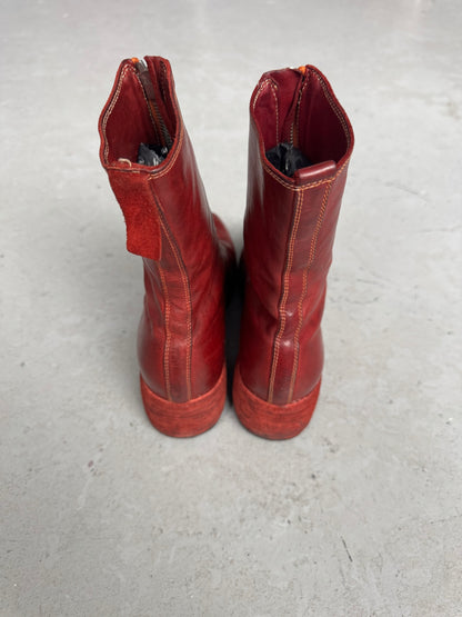 Guidi PL2 Front Zip Red Soft Horsre Leather Boots (38)