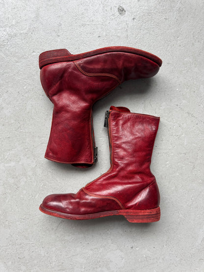 Guidi 310 Red Front Zip Soft Horse Leather Boots (37)
