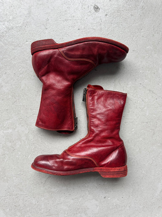 Guidi 310 Red Front Zip Soft Horse Leather Boots (37)
