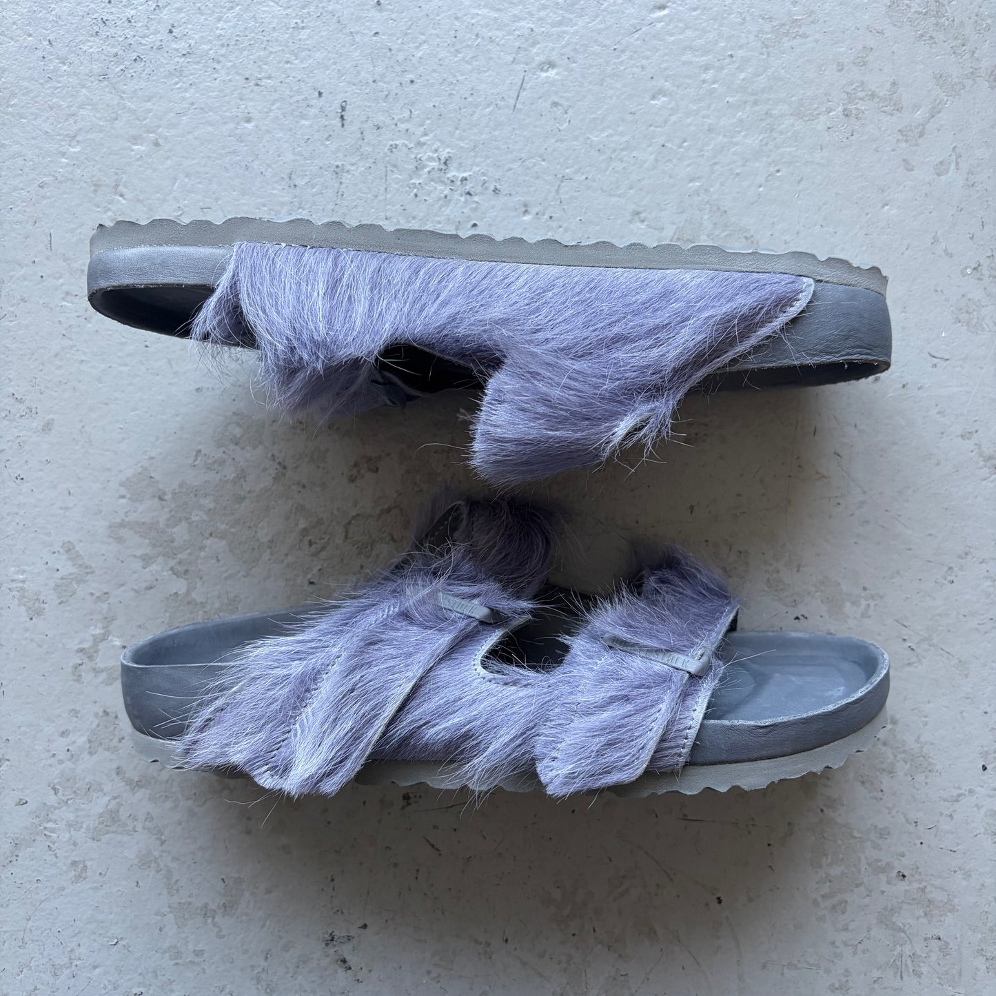 Rick Owens X Birkenstock Arizona Fur Sandals (43)