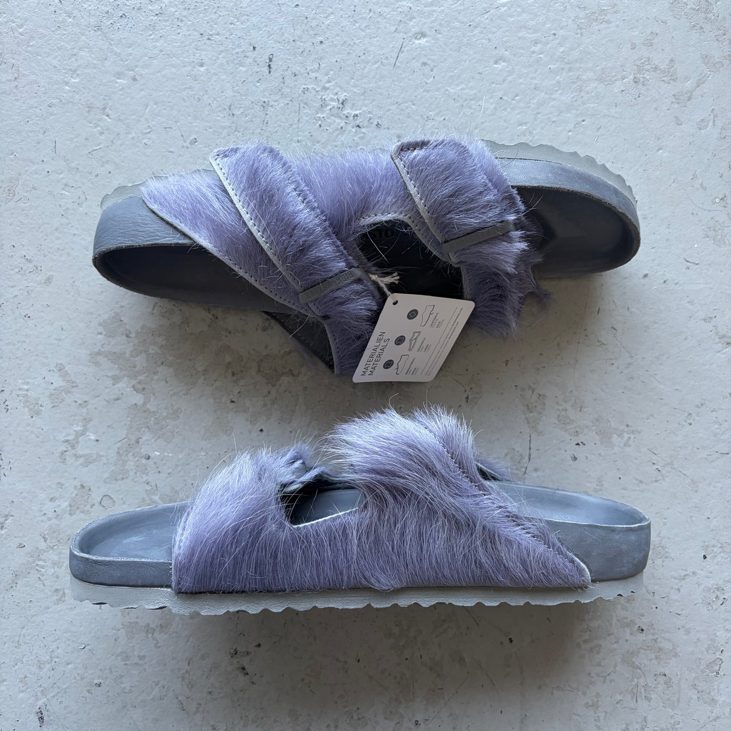Rick Owens X Birkenstock Arizona Fur Sandals (43)