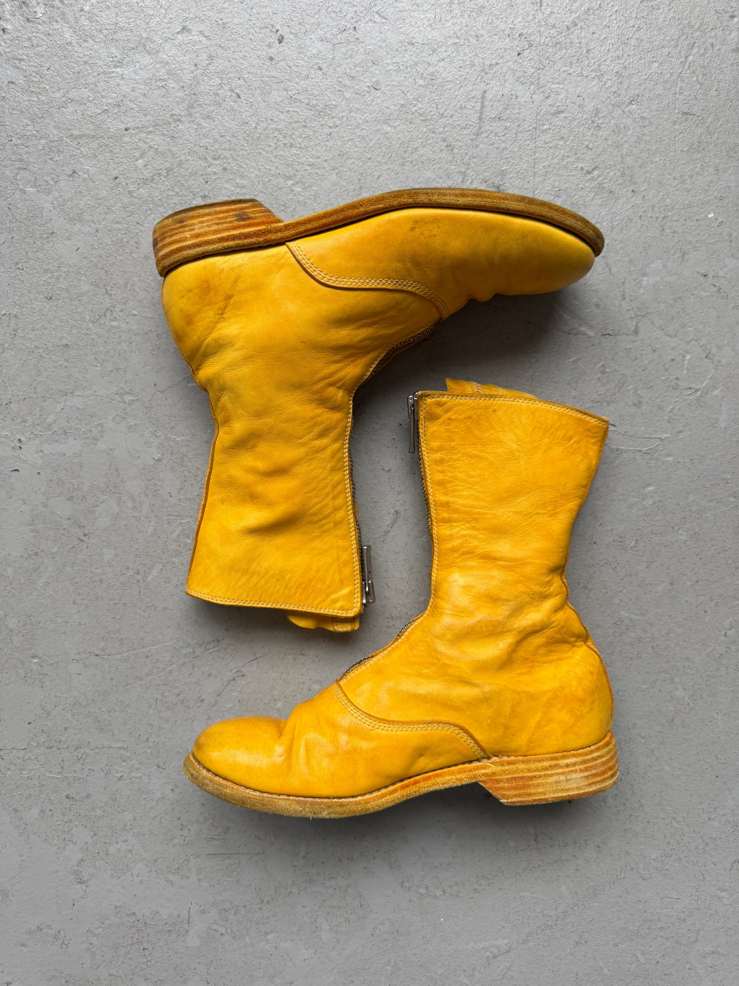 Guidi 310 Yellow Front Zip Soft Horse Leather Boots (36)